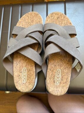 Keen Women's Elle Mixed Slide Crisscross Cork Footbed Sandals